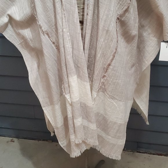 Universal Thread Co Boho Kimono OSFM Beige 100% Cotton NWT - Picture 4 of 5